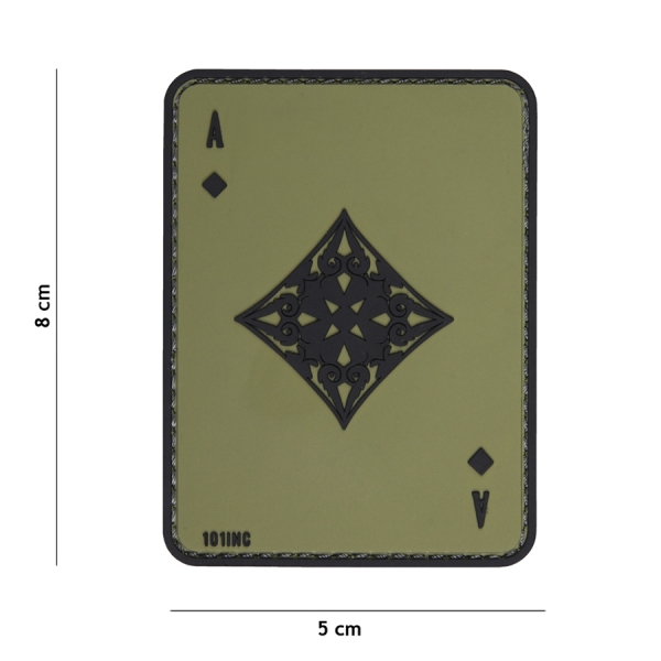 Patch 3D PVC ace of diamonds green
